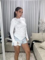 חולצה שפיץ כיווץ כפפה