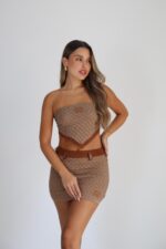 ⁦חליפה חצאית מיו סטרפלס⁩ – תמונה ⁦5⁩