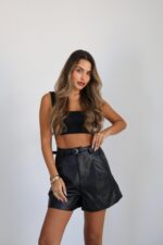 ⁦מכנס עור עם תיק⁩ – תמונה ⁦3⁩