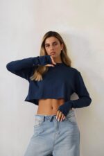 ⁦חולצה בייסיק בטן עננים⁩ – תמונה ⁦2⁩