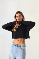 ⁦חולצה בייסיק בטן עננים⁩ – תמונה ⁦3⁩