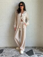⁦חליפה מכופתרת פולו פשתן⁩ – תמונה ⁦2⁩