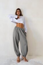 ⁦מכנס בלון סטון וואש אפור כהה⁩ – תמונה ⁦3⁩