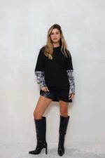 חולצה טריקו שילוב משבצות