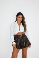 ⁦חצאית בלון מכנס עור⁩ – תמונה ⁦5⁩