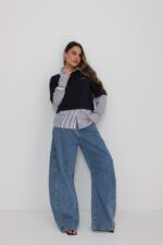 ⁦טישרט מחוברת לחולצה מכופתרת⁩ – תמונה ⁦4⁩