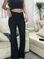 ⁦מכנס שחור מתרחב⁩ – תמונה ⁦3⁩