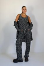 ⁦חליפה שלוש חלקים פסים שחור⁩ – תמונה ⁦4⁩