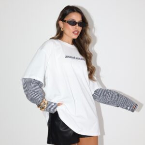 חולצה שרוולמשובץ