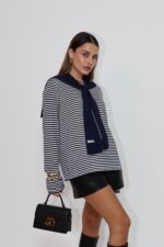 חולצה פסים עם עליונית מיו