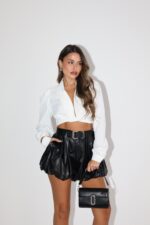 חצאית בלון עור מכנס