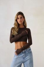 ⁦חולצה טופ כפפה⁩ – תמונה ⁦2⁩