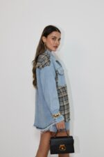 ⁦חולצה משבצות גינס⁩ – תמונה ⁦2⁩