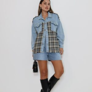 חולצה משבצות גינס