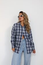 ⁦חולצה מכופתרת משובץ ליאן⁩ – תמונה ⁦2⁩
