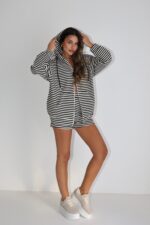 חליפה שורט פסים רוכסן