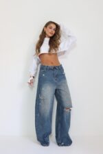 ⁦גינס קיפול כהה⁩ – תמונה ⁦7⁩