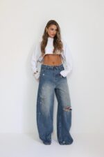 ⁦גינס קיפול כהה⁩ – תמונה ⁦4⁩