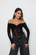 ⁦בגד גוף גב שיפון⁩ – תמונה ⁦2⁩