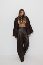 מכנס עור חום