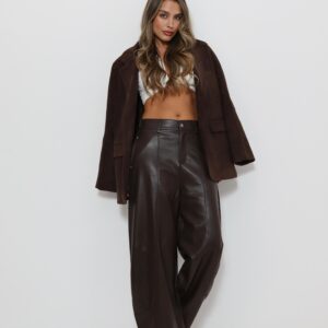 מכנס עור חום