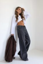 ג׳ינס קיפול שחור