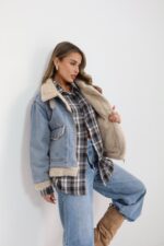 ⁦גקט צמר שילוב גינס⁩ – תמונה ⁦5⁩