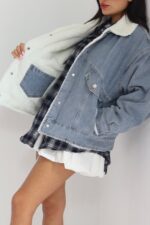 ⁦גקט פרווה ג׳ינס 2 צדדים⁩ – תמונה ⁦3⁩