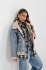 ⁦גקט צמר שילוב גינס⁩ – תמונה ⁦6⁩