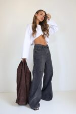 ⁦ג׳ינס קיפול שחור⁩ – תמונה ⁦5⁩