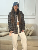 ⁦גקט חולצה משובץ עם פליז בפנים⁩ – תמונה ⁦3⁩