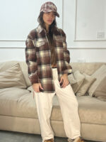 ⁦גקט חולצה משובץ עם פליז בפנים⁩ – תמונה ⁦3⁩