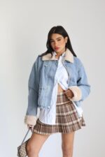 ⁦גקט ג׳ינס פרווה בפנים קובי⁩ – תמונה ⁦8⁩