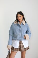 ⁦גקט ג׳ינס פרווה בפנים קובי⁩ – תמונה ⁦6⁩