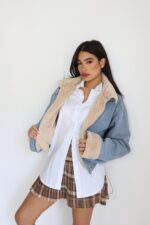 ⁦גקט ג׳ינס פרווה בפנים קובי⁩ – תמונה ⁦3⁩