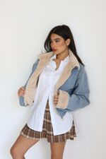 גקט ג׳ינס פרווה בפנים קובי