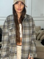 ⁦גקט חולצה משובץ עם פליז בפנים⁩ – תמונה ⁦2⁩