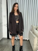 חליפה תחרה תחרה חום