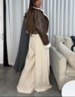 ⁦חליפה תחרה תחרה חום⁩ – תמונה ⁦2⁩