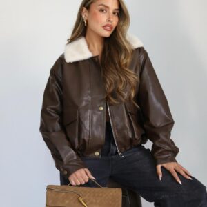 גקט עור פרווה