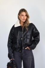 גקט עור פרווה