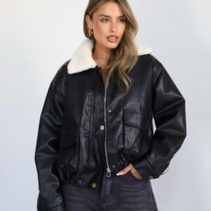 גקט עור פרווה