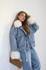 ⁦גקט ג׳ינס פרווה⁩ – תמונה ⁦2⁩