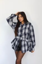 טוניקה משובצת חגורה