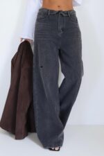 ⁦ג׳ינס קיפול שחור⁩ – תמונה ⁦4⁩