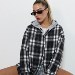 גקט קפוצון משבצות פרווה בפנים