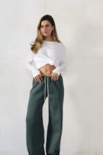 מכנסי מודל גומי ברגל למטה