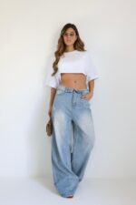 ⁦ג׳ינס קיפול בלי קרעים בהיר⁩ – תמונה ⁦5⁩