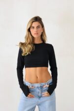 ⁦חולצה טופ בטן⁩ – תמונה ⁦2⁩